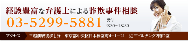 経験豊富な弁護士による詐欺事件相談03-5299-5881